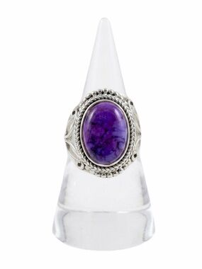 New Woman’s Natural Purple Turquoise Boho Handmade Sterling Silver Ring